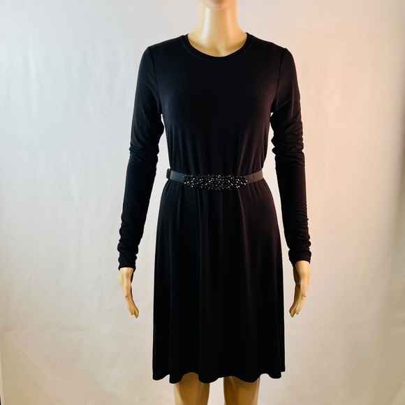 BCBGMaxAzria Black Longsleeve T-shirt Dress "Jeanna" - Picture 2 of 7